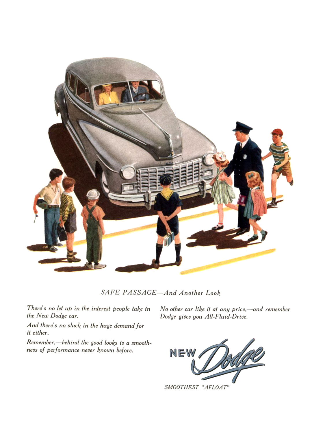 Dodge Four-Door Custom Sedan Ad (June, 1947) – Safe Passage — And Another Look