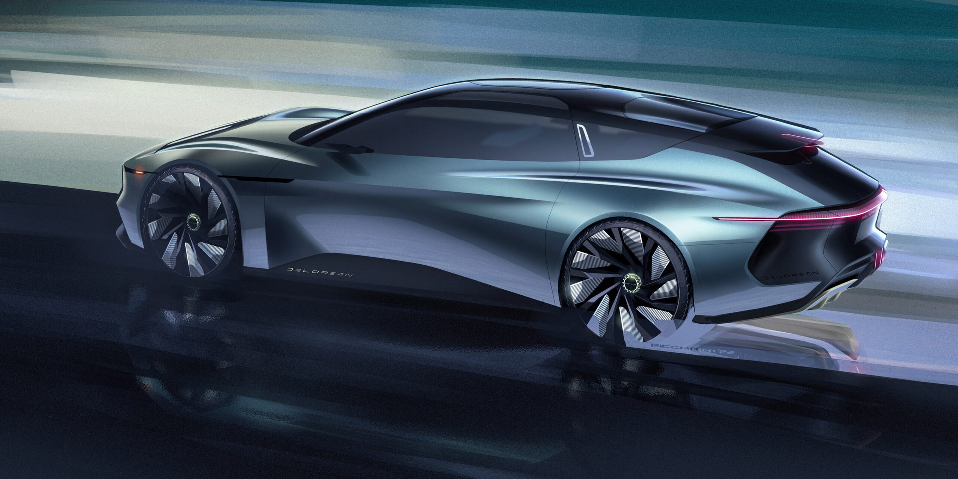 2024 DeLorean Alpha5 Plasmatail Concept – Design Sketch