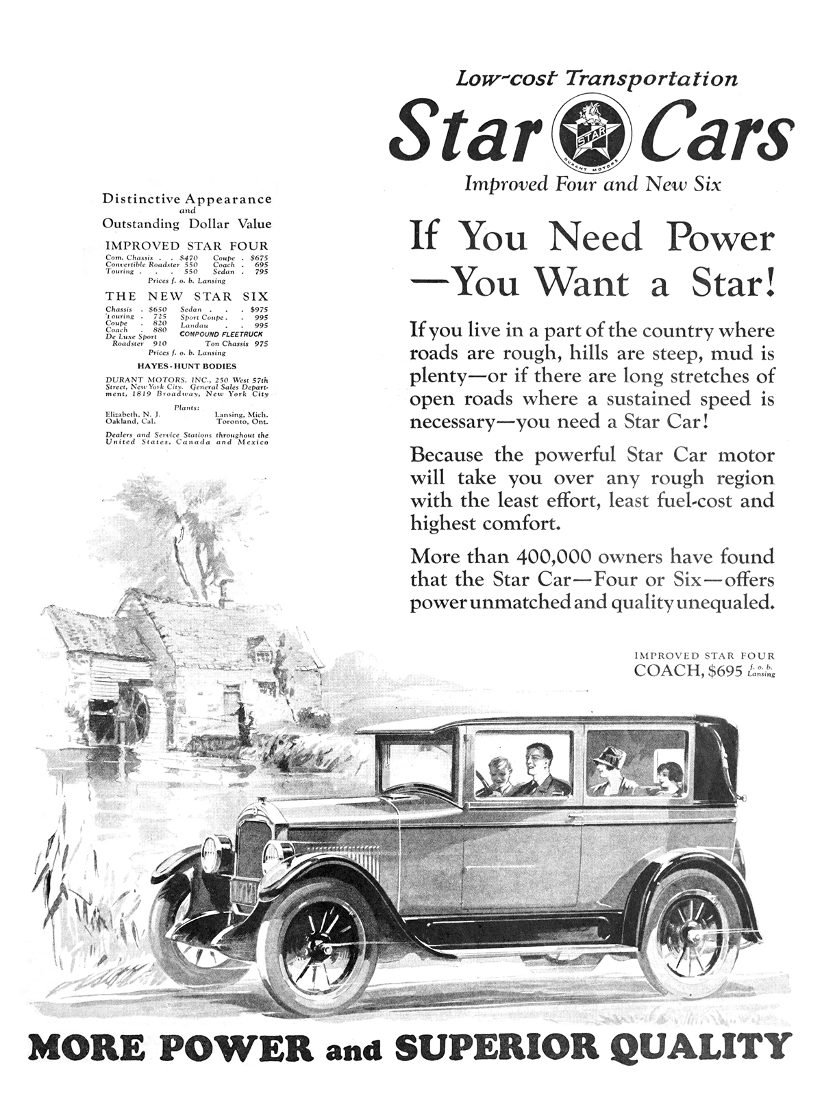 Star Four Coach Ad (September, 1926)