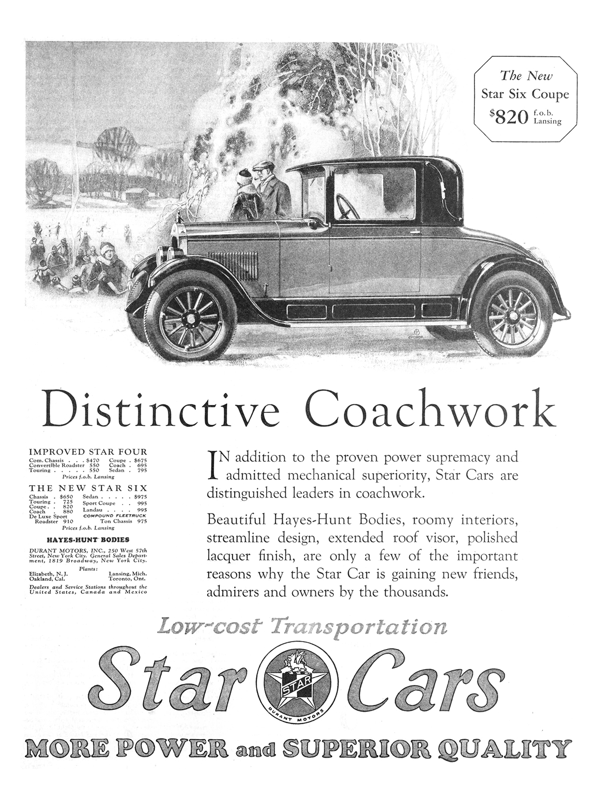 Star Six Coupe Ad (December, 1926)
