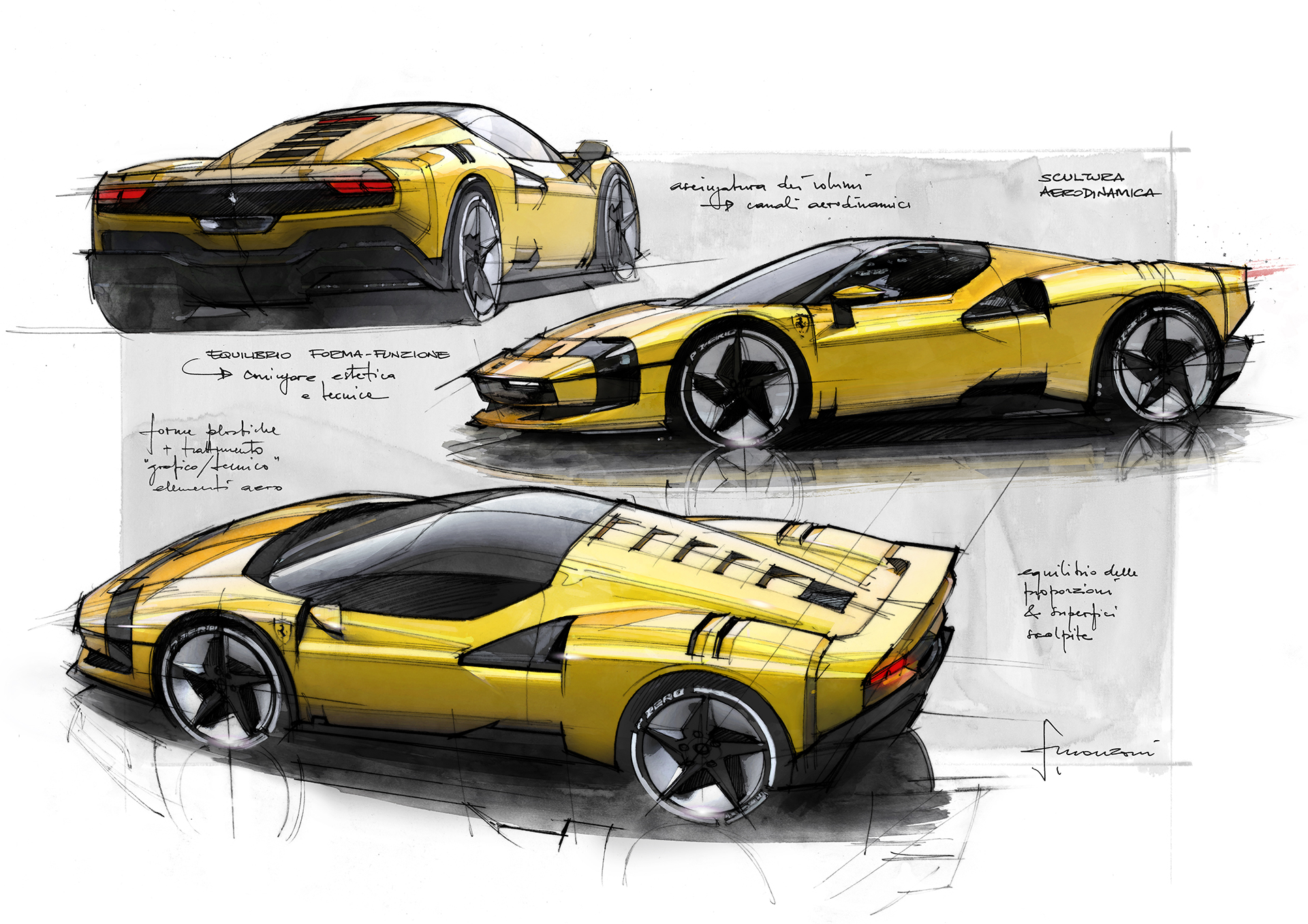 Ferrari SC40 (2025) – Design Sketch by Flavio Manzoni