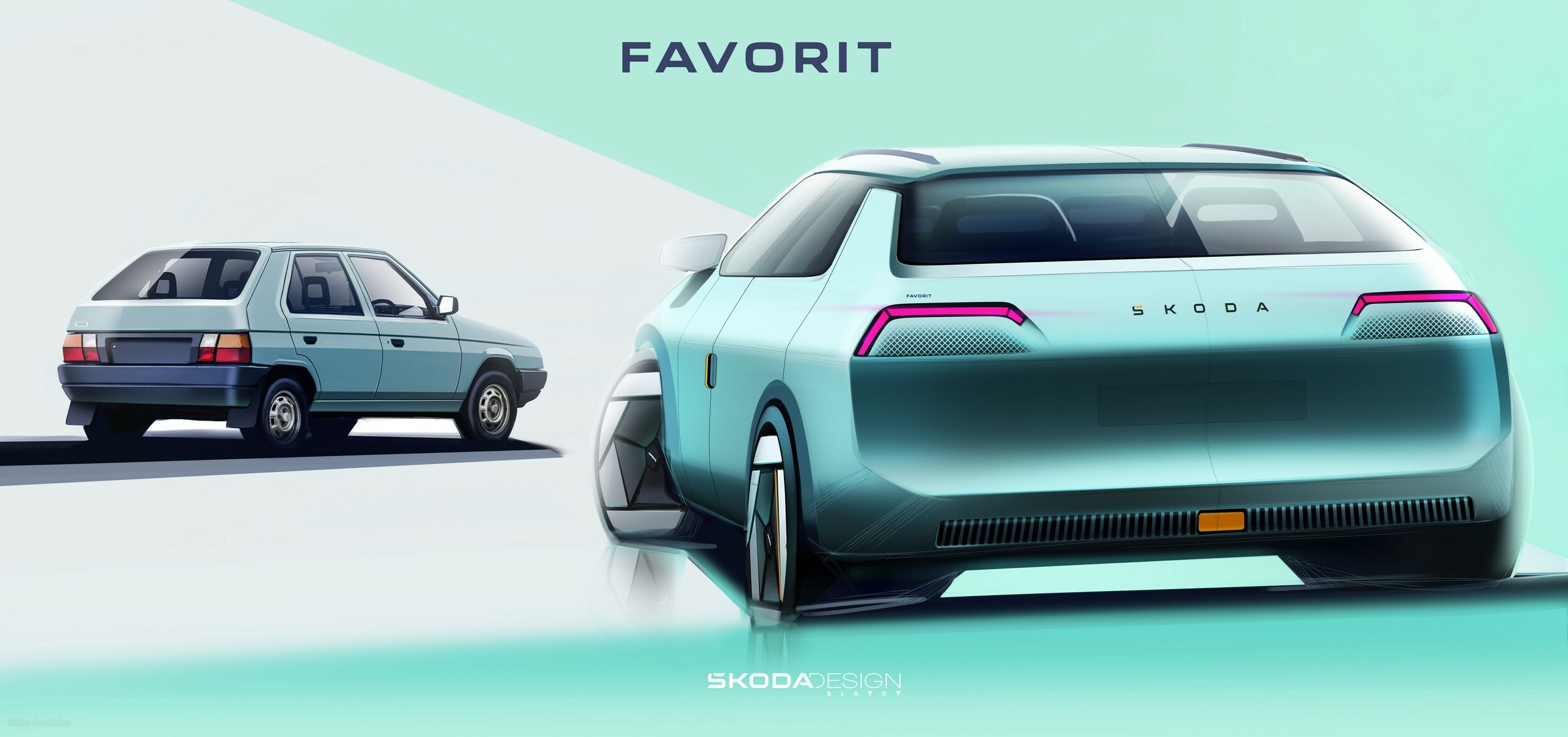 Skoda Favorit by Ljudmil Slavov (2025) – Design Sketch