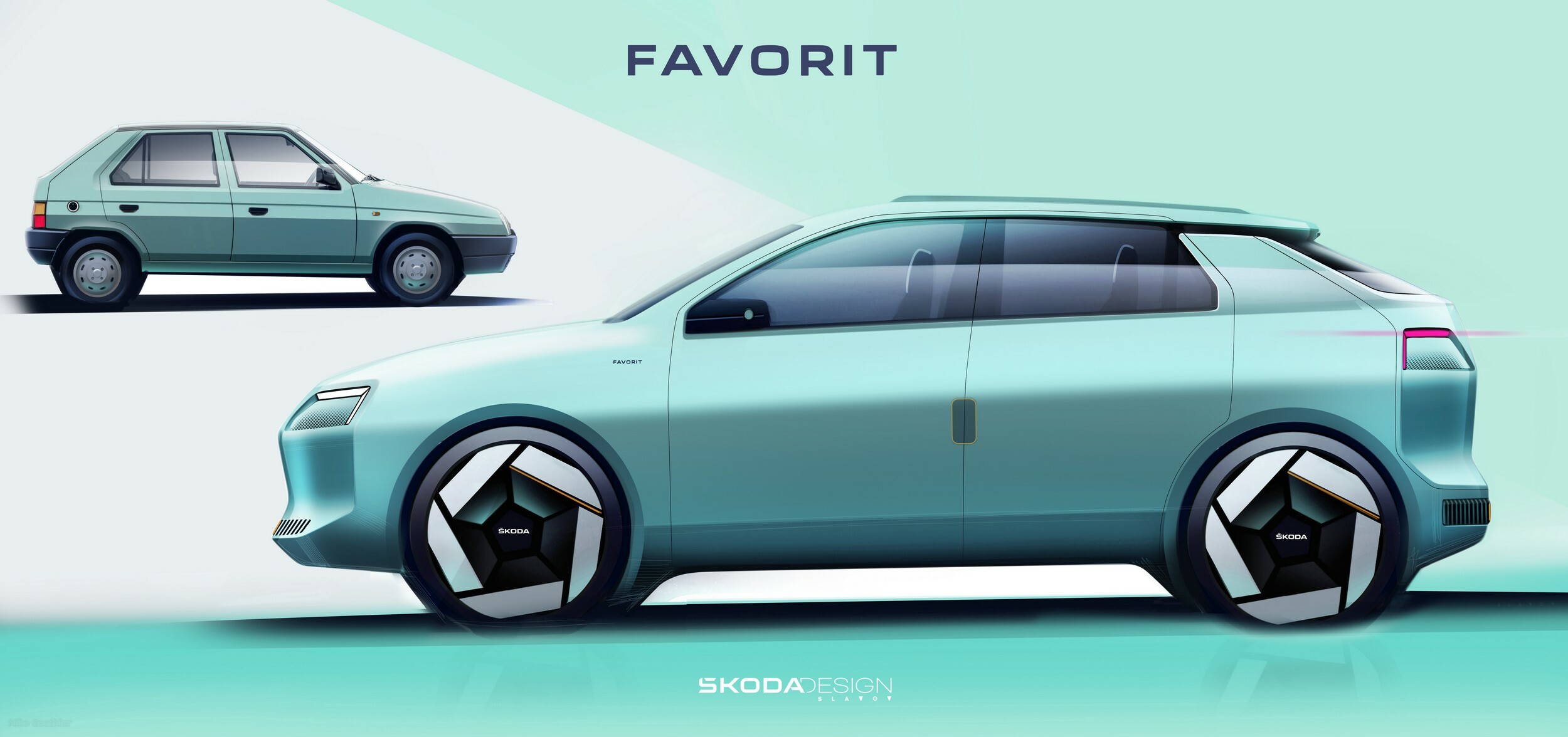 Skoda Favorit by Ljudmil Slavov (2025) – Design Sketch