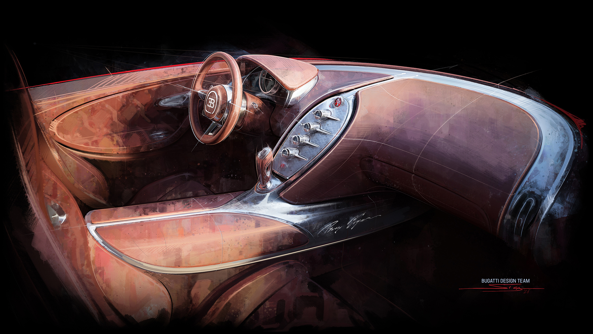 Bugatti Veyron F.K.P. Hommage (2026) – Design Sketch – Interior