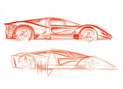 Ferrari P4/5 (Pininfarina), 2006 - Design Sketches