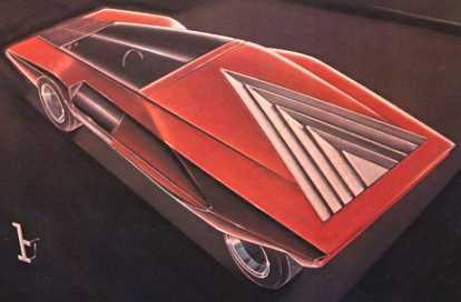 Lancia Stratos Zero (Bertone), 1970 - Design Sketch