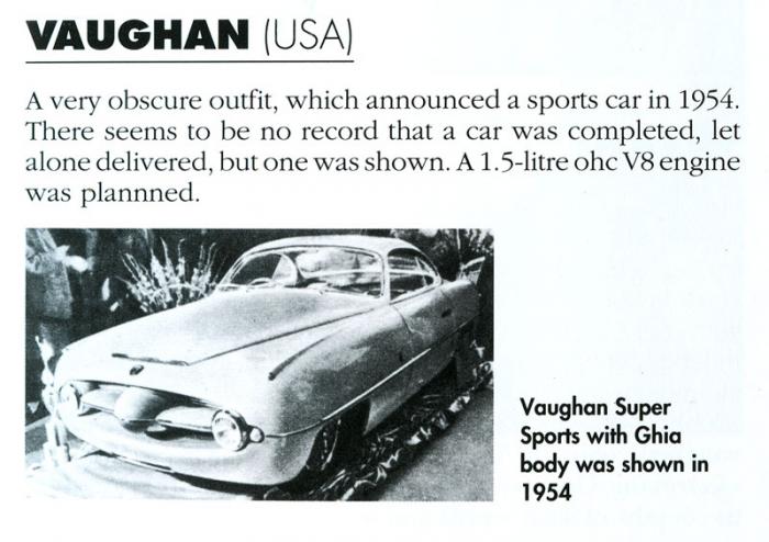 Vaughan Super Sports (Ghia), 1954 - New York
