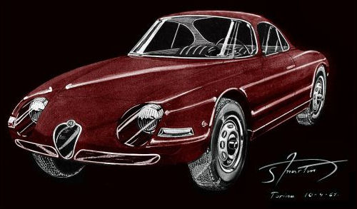 Alfa Romeo Giulietta Goccia (Michelotti), 1961 - Design Sketch