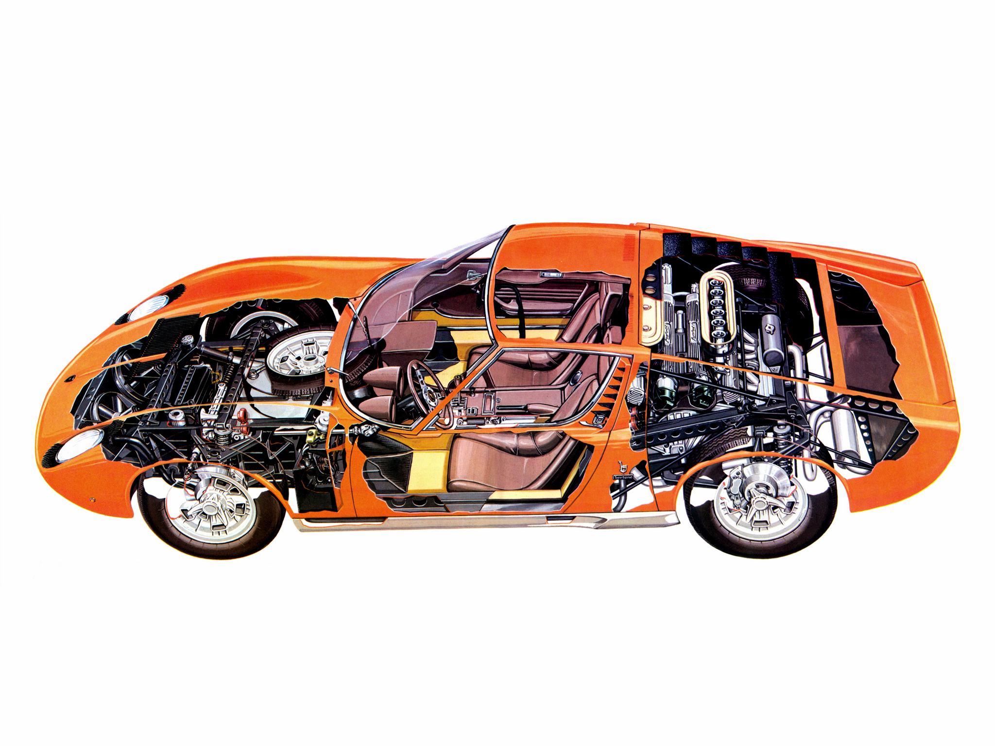 Lamborghini Miura P400 (Bertone), 1966-69 - Cutaway