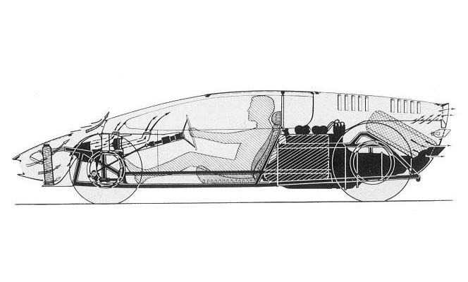Bizzarrini Manta (ItalDesign), 1968 - Cutaway