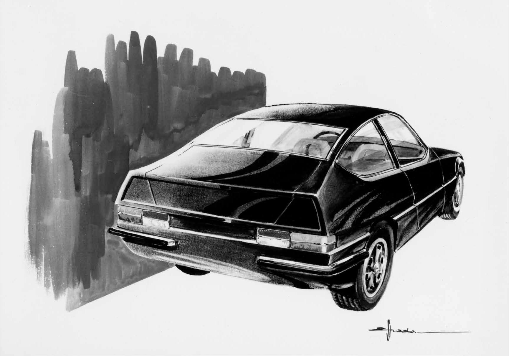 Volvo GTZ 2000 (Zagato), 1969 – Design Sketch by Ercole Spada
