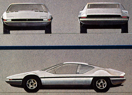 Ferrari Berlinetta Boxer (Pininfarina), Design sketch 1969
