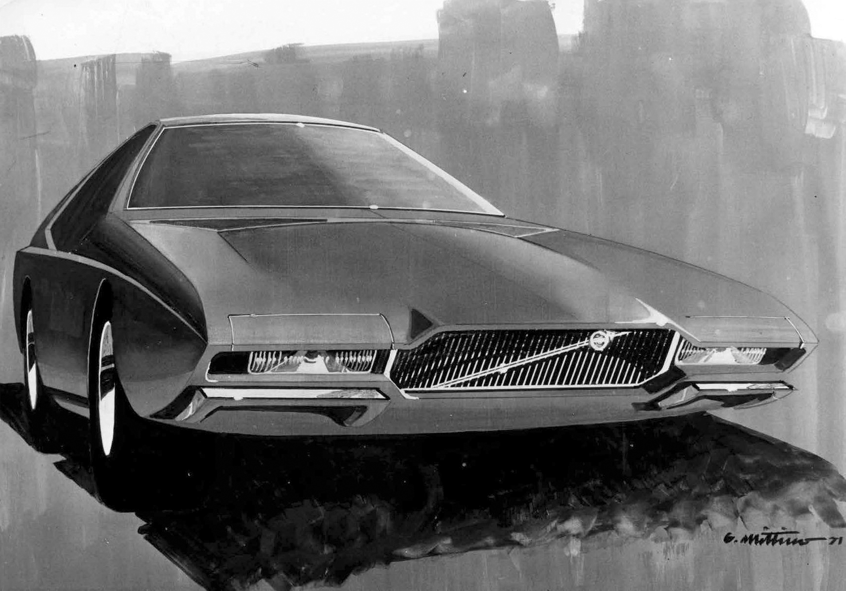 Volvo GTZ 3000 (Zagato), 1971 – Design Sketch by Giuseppe Mittino