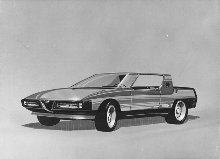 Alfa Romeo Eagle (Pininfarina), 1975 - Design Sketch by Aldo Brovarone