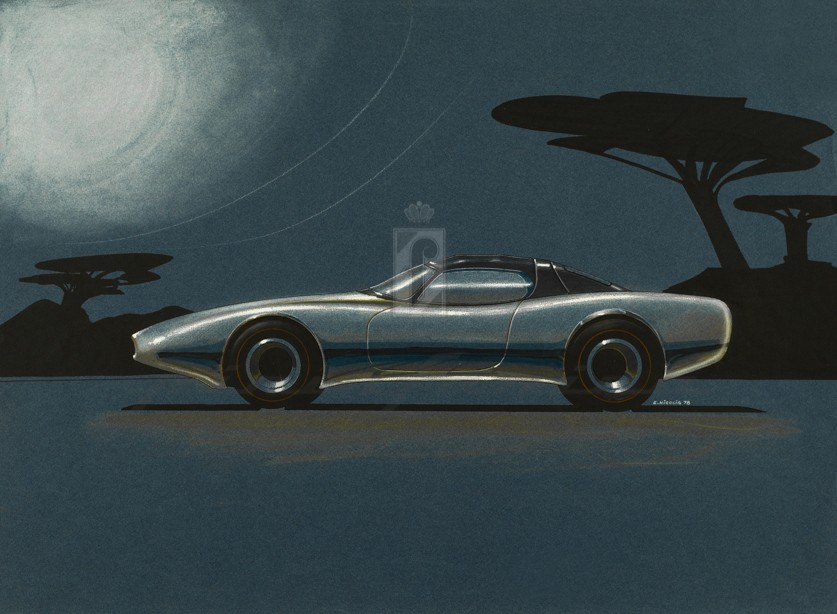 Jaguar XJ Spider (Pininfarina), 1978 - Design Sketch by Emanuele Nicosia