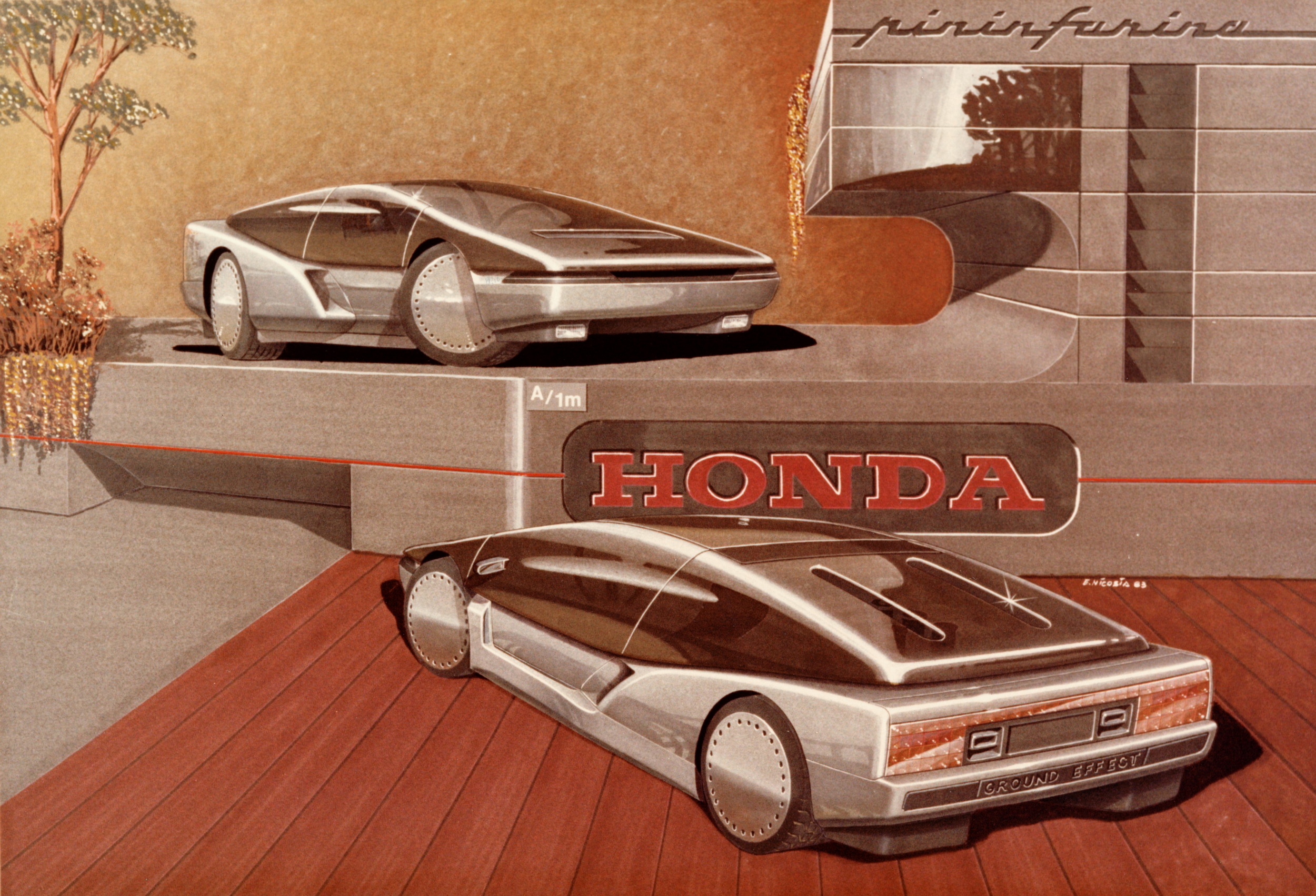 Honda HP-X (Pininfarina), 1984 – Design Sketch