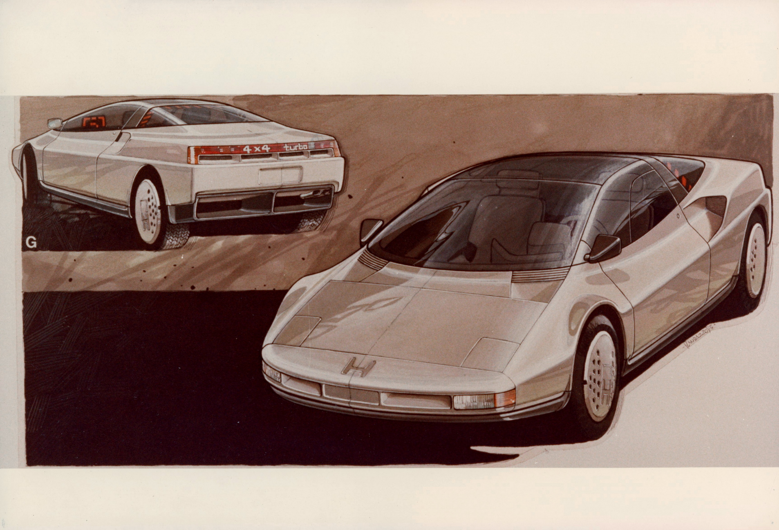 Honda HP-X (Pininfarina), 1984 – Design Sketch