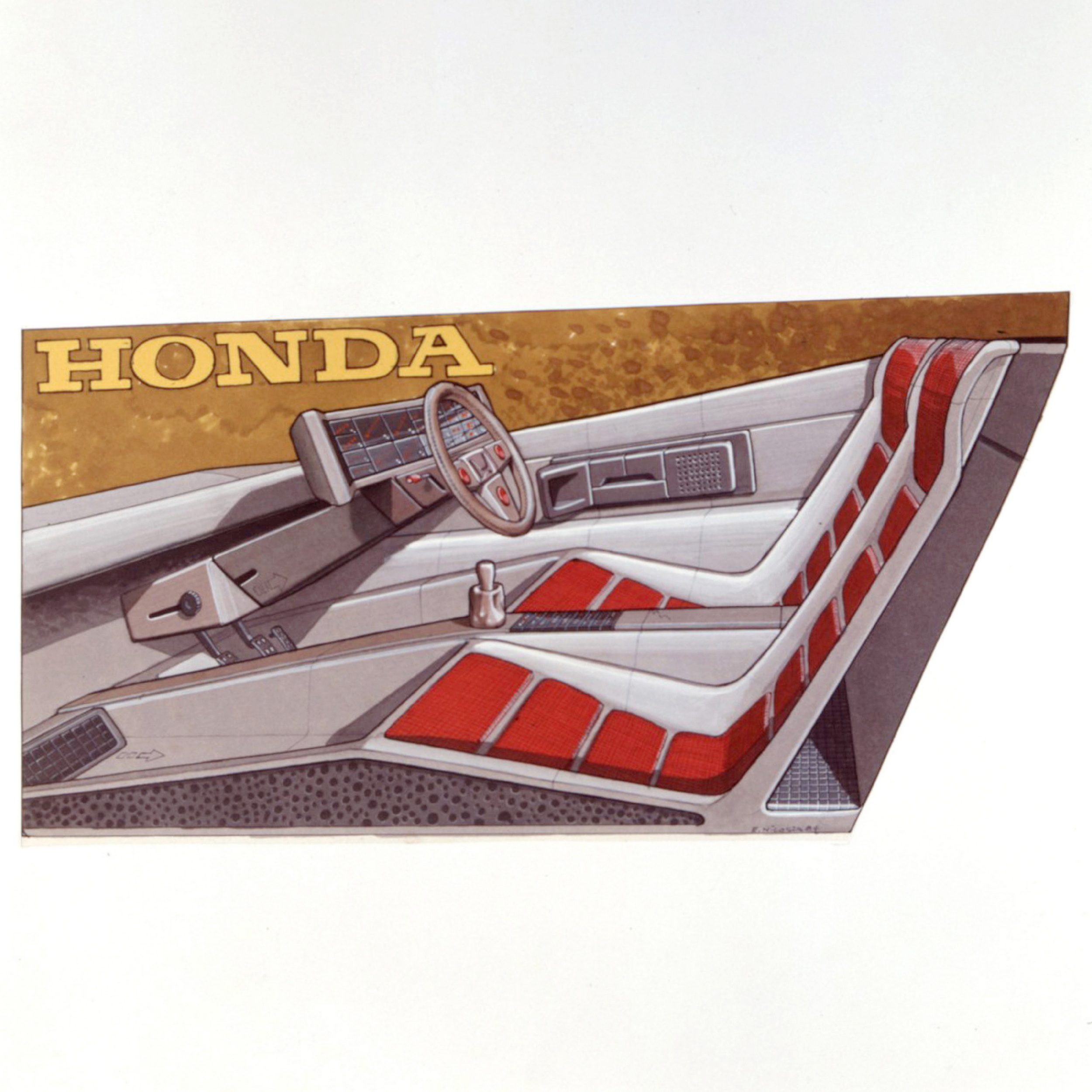 Honda HP-X (Pininfarina), 1984 – Design Sketch – Interior