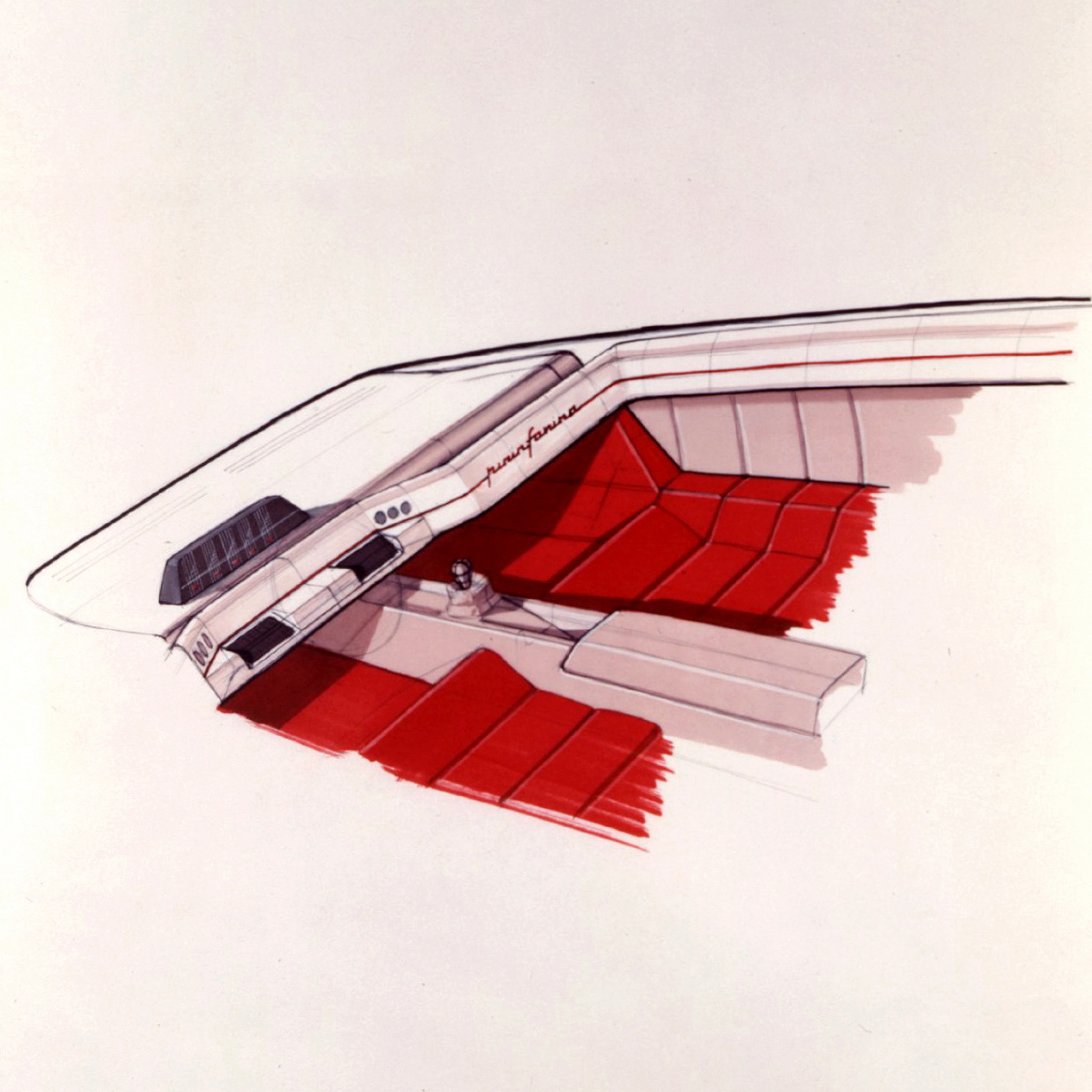 Honda HP-X (Pininfarina), 1984 – Design Sketch – Interior