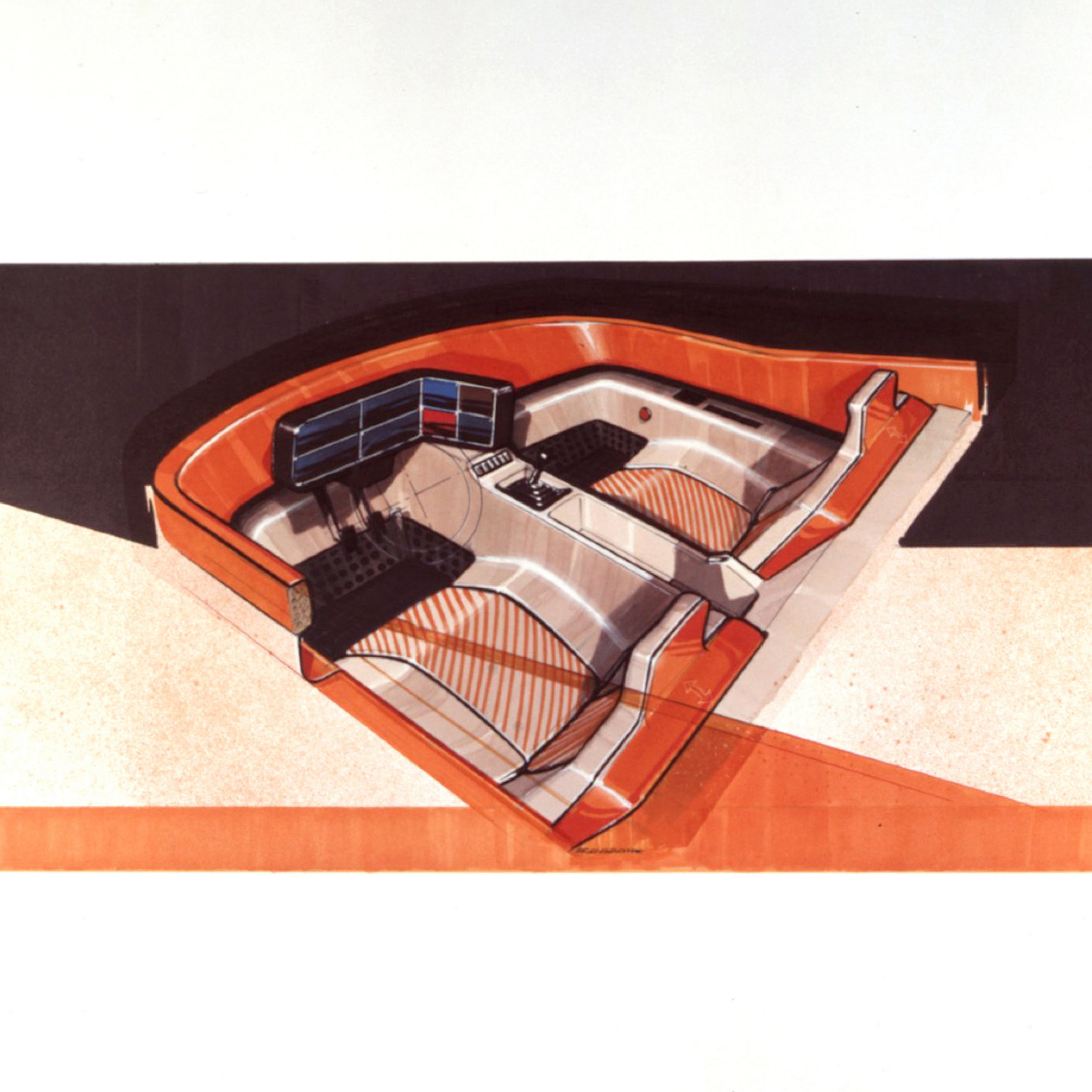 Honda HP-X (Pininfarina), 1984 – Design Sketch – Interior
