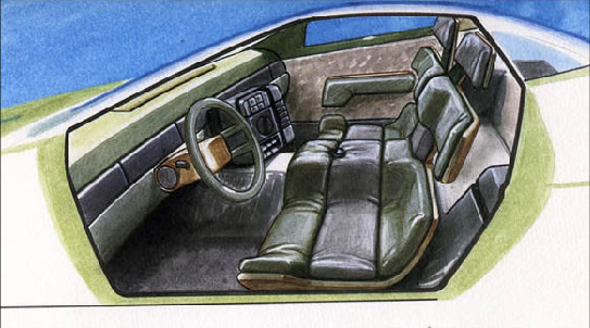 Chevrolet Ramarro (Bertone), 1984 - Interior design sketches