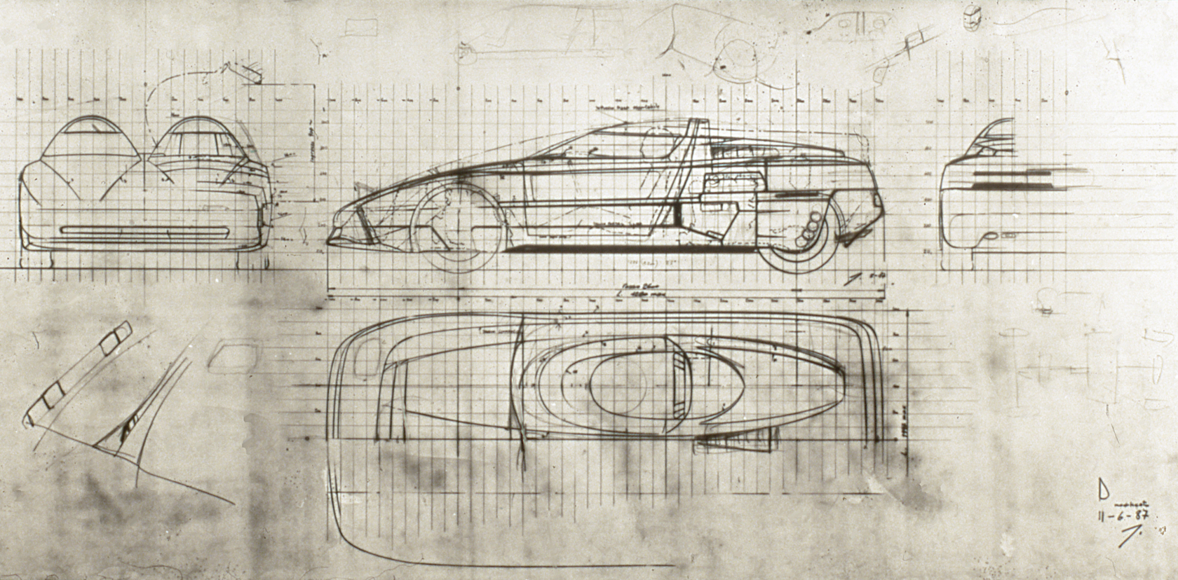 ItalDesign Aztec, 1988 - Technical Drawing