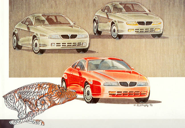 Lancia Hyena (Zagato), 1992 - Design Sketch by by Marco Pedracini
