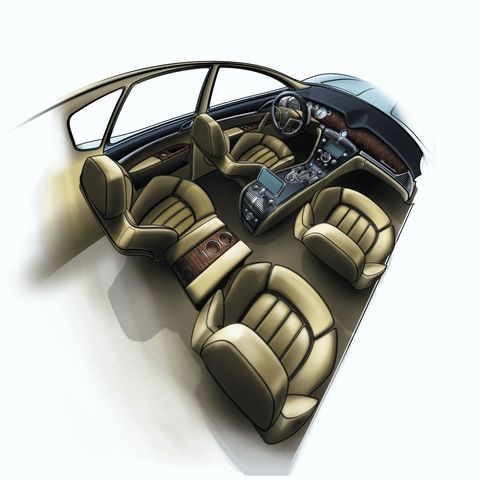 Maserati Kubang GT Wagon (ItalDesign), 2003 – Design Sketch – Interior
