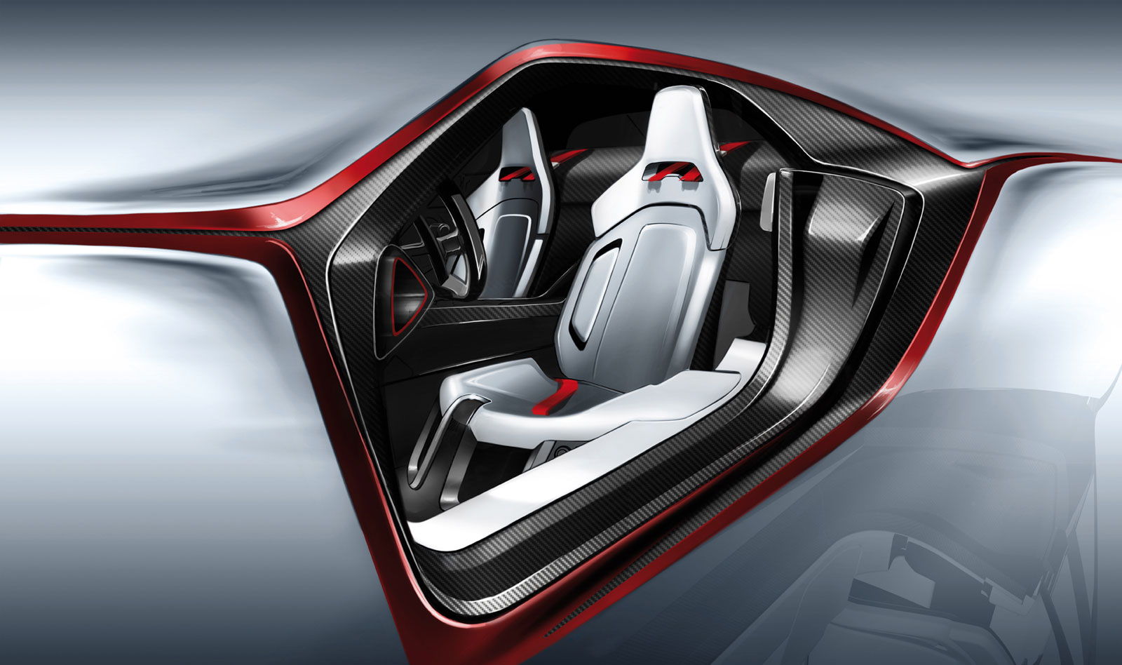 Italdesign Giugiaro Parcour Roadster, 2013 - Interior Design Sketch