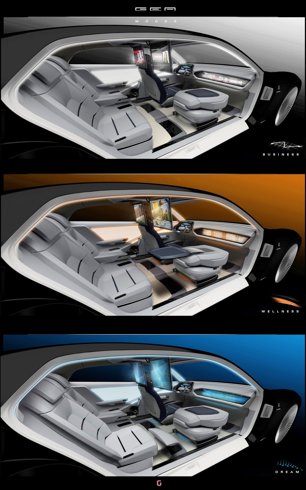 Italdesign Giugiaro GEA, 2015 - Interior Design Sketch