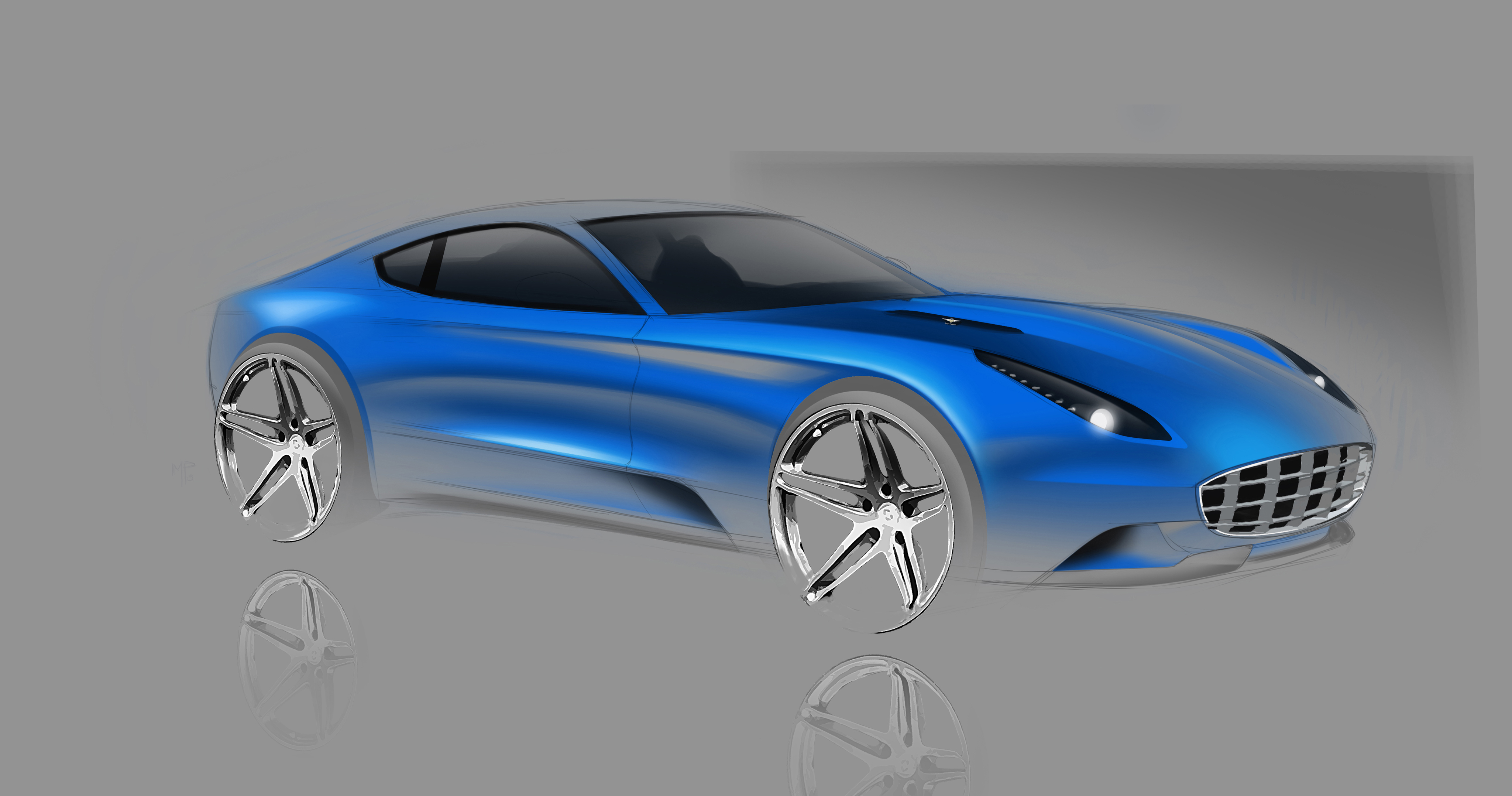 Carrozzeria Touring Superleggera Berlinetta Lusso, 2015 - Design Sketch