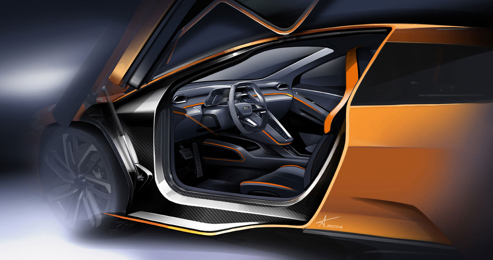 ItalDesign GTZero Concept, 2016 - Interior Design Sketch