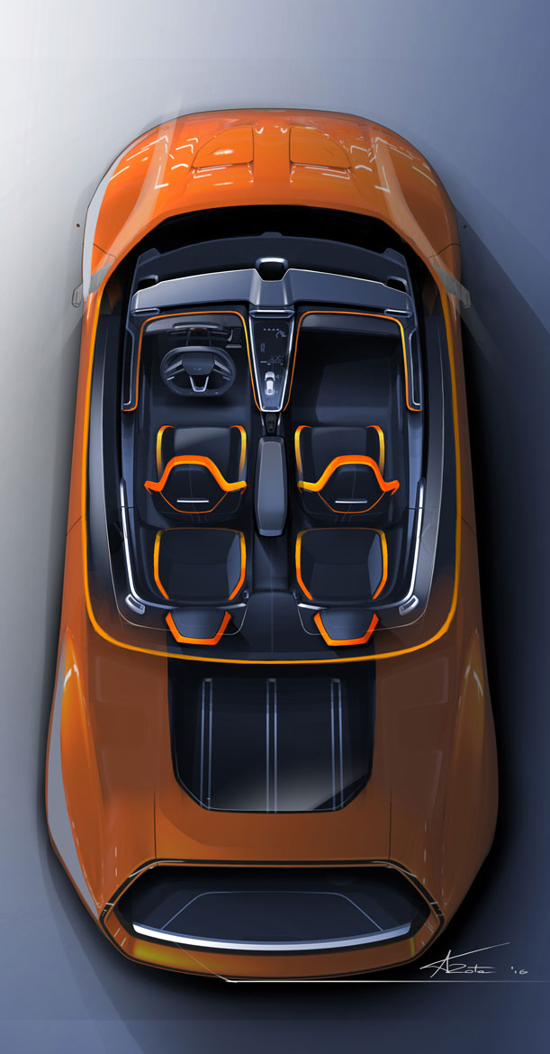 ItalDesign GTZero Concept, 2016 - Interior Design Sketch
