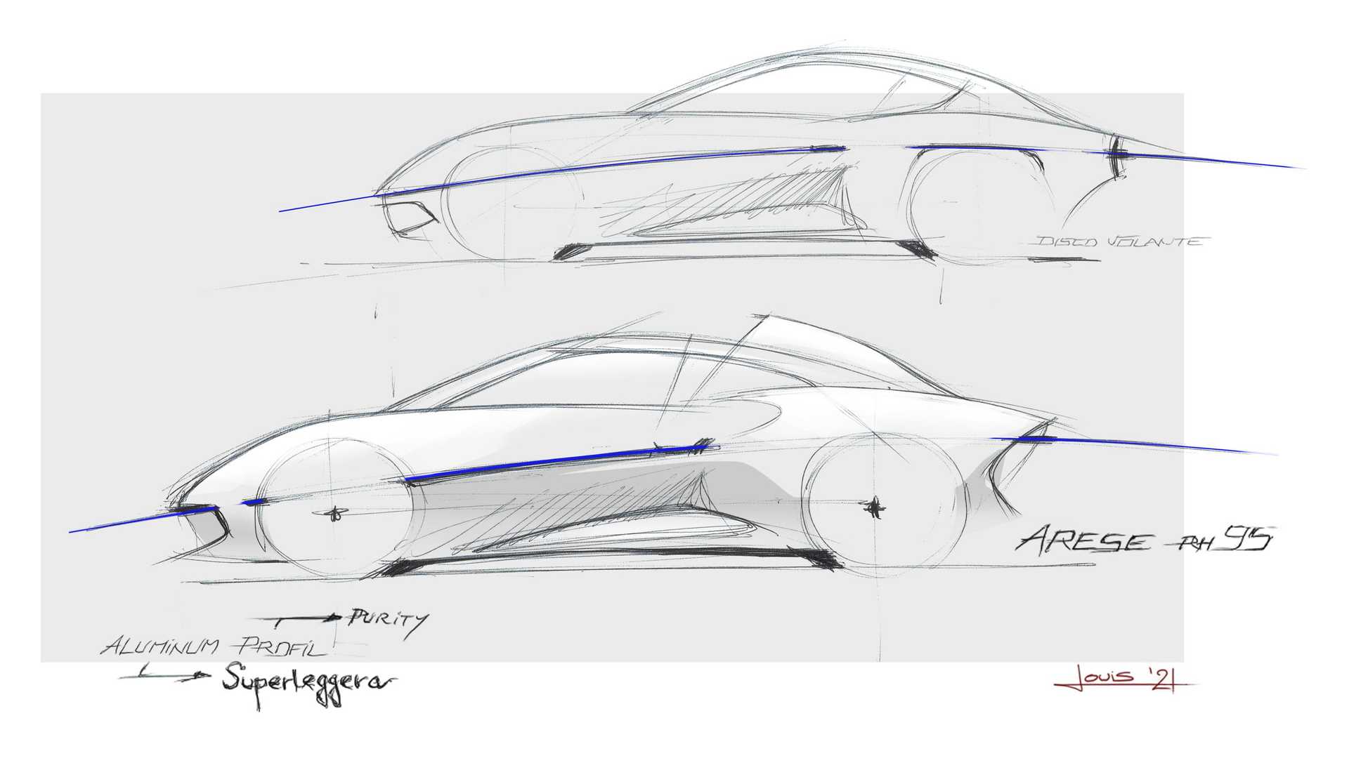Touring Superleggera Arese RH95, 2021 - Design Sketch