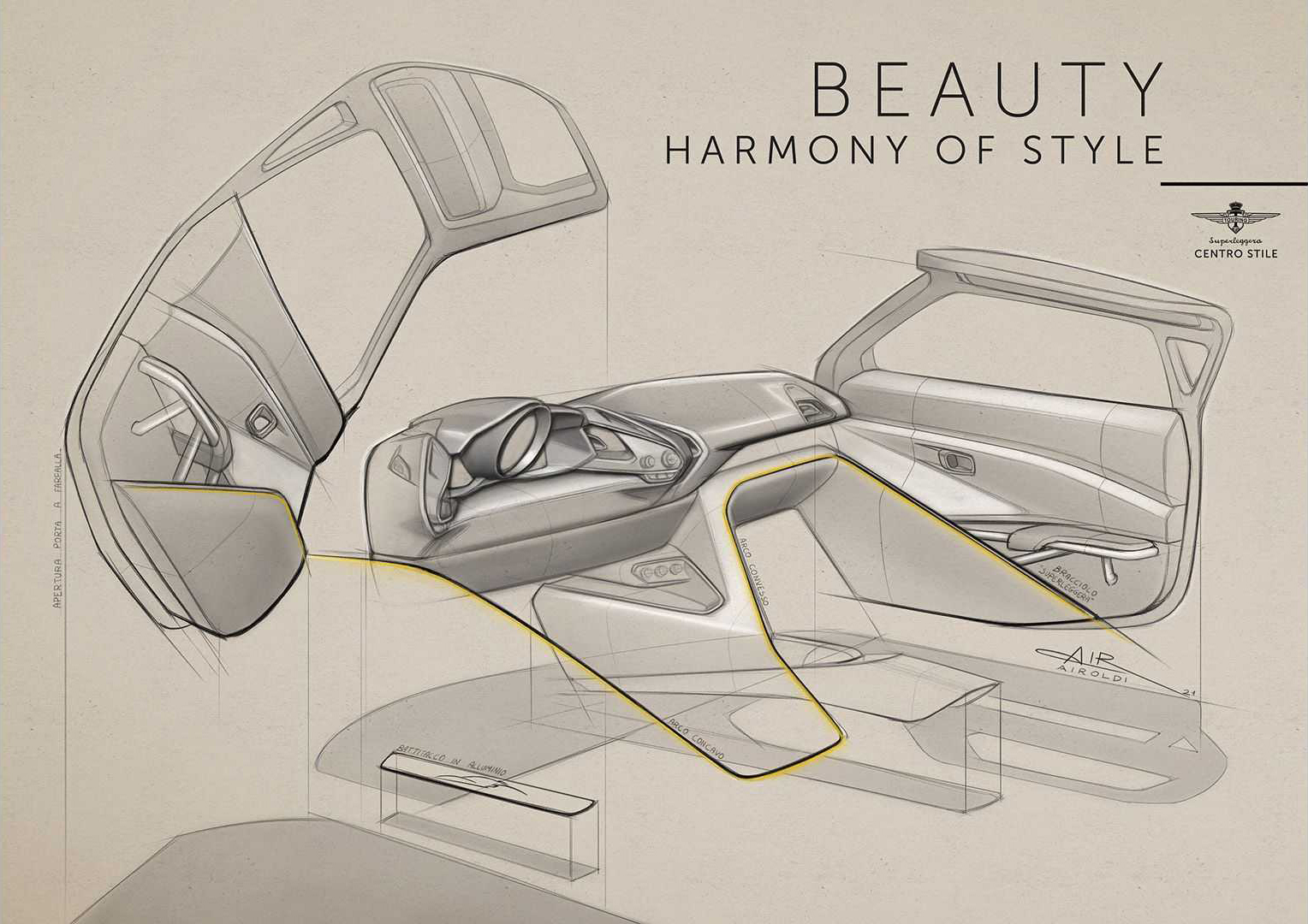 Touring Superleggera Arese RH95, 2021 - Design Sketch