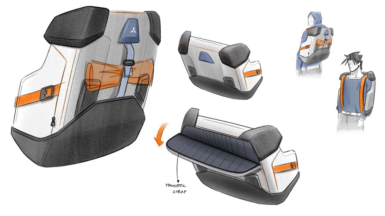 Mitsubishi Moonstone Concept (IED), 2023 – Design Sketch – Interior