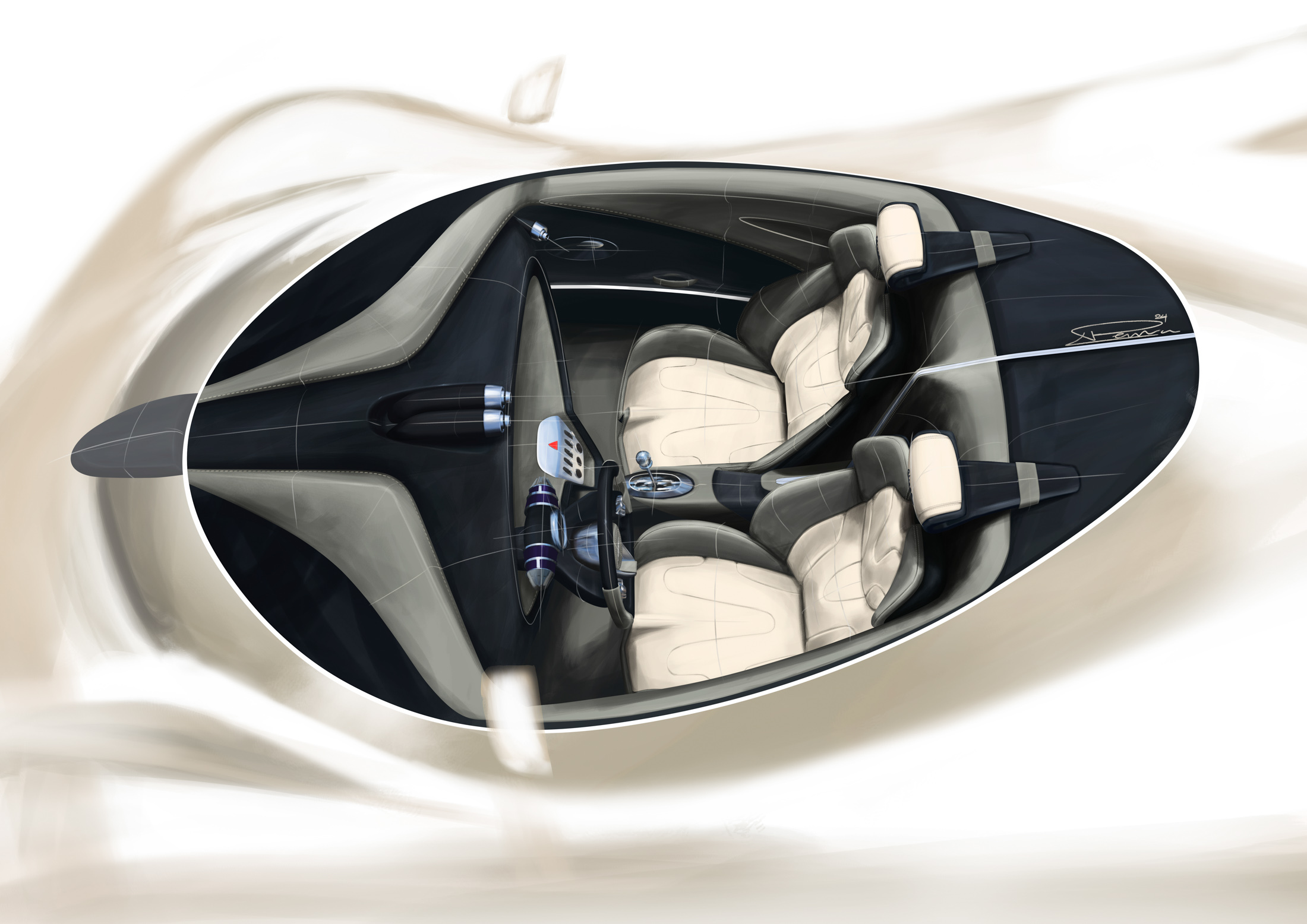 Pagani Alisea Concept (IED), 2024 – Design Sketch – Interior
