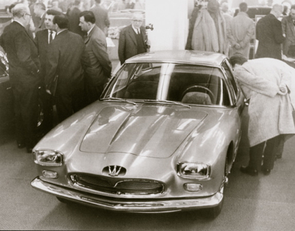 Maserati 5000 GT (#103.048) with body by Pietro Frua at the Salon de l‘Auto in Paris, 1962. 