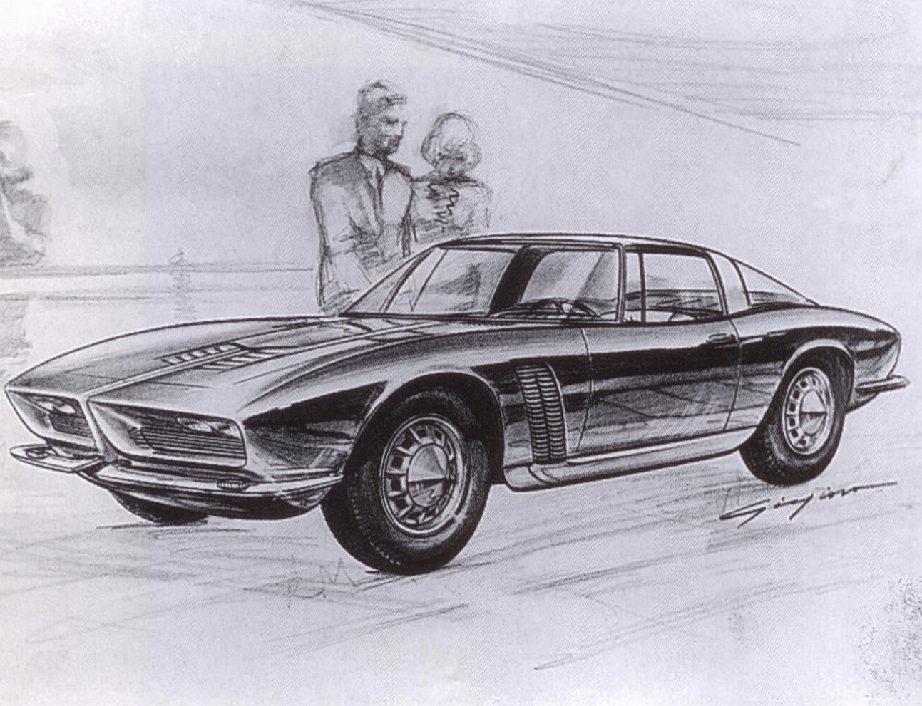 Iso Grifo Prototype - Guigiaro' Design Sketch